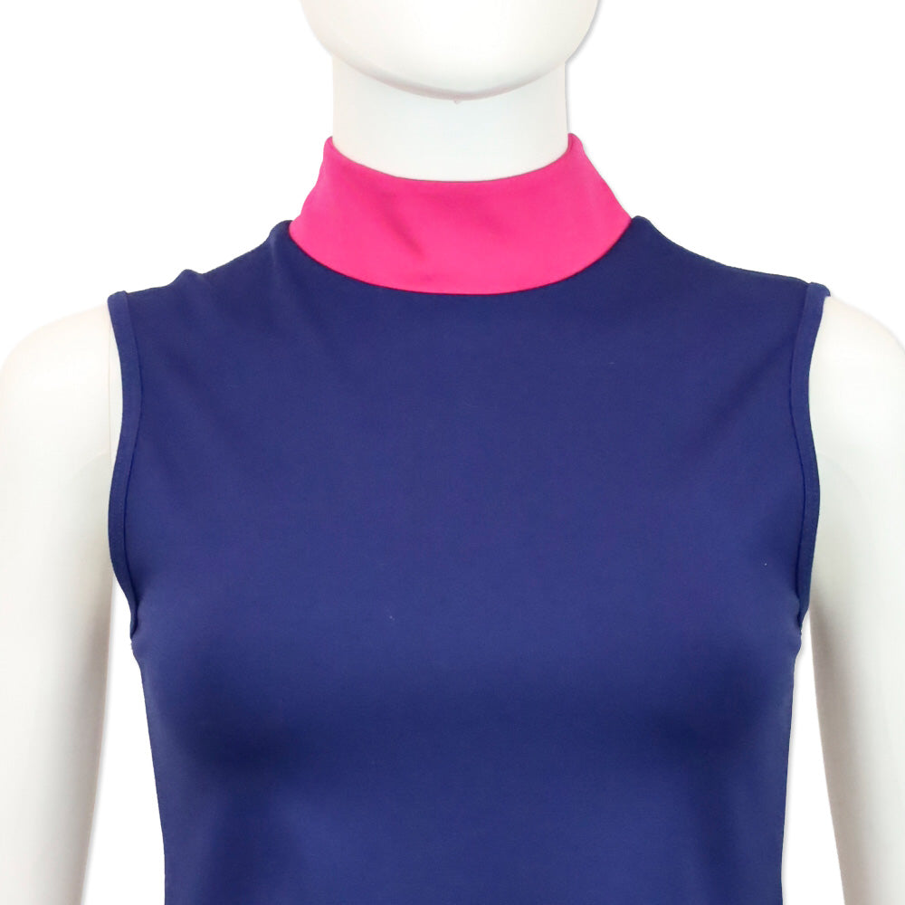 Staud Blue and Pink Colorblock Sleeveless Pete Tunic Top