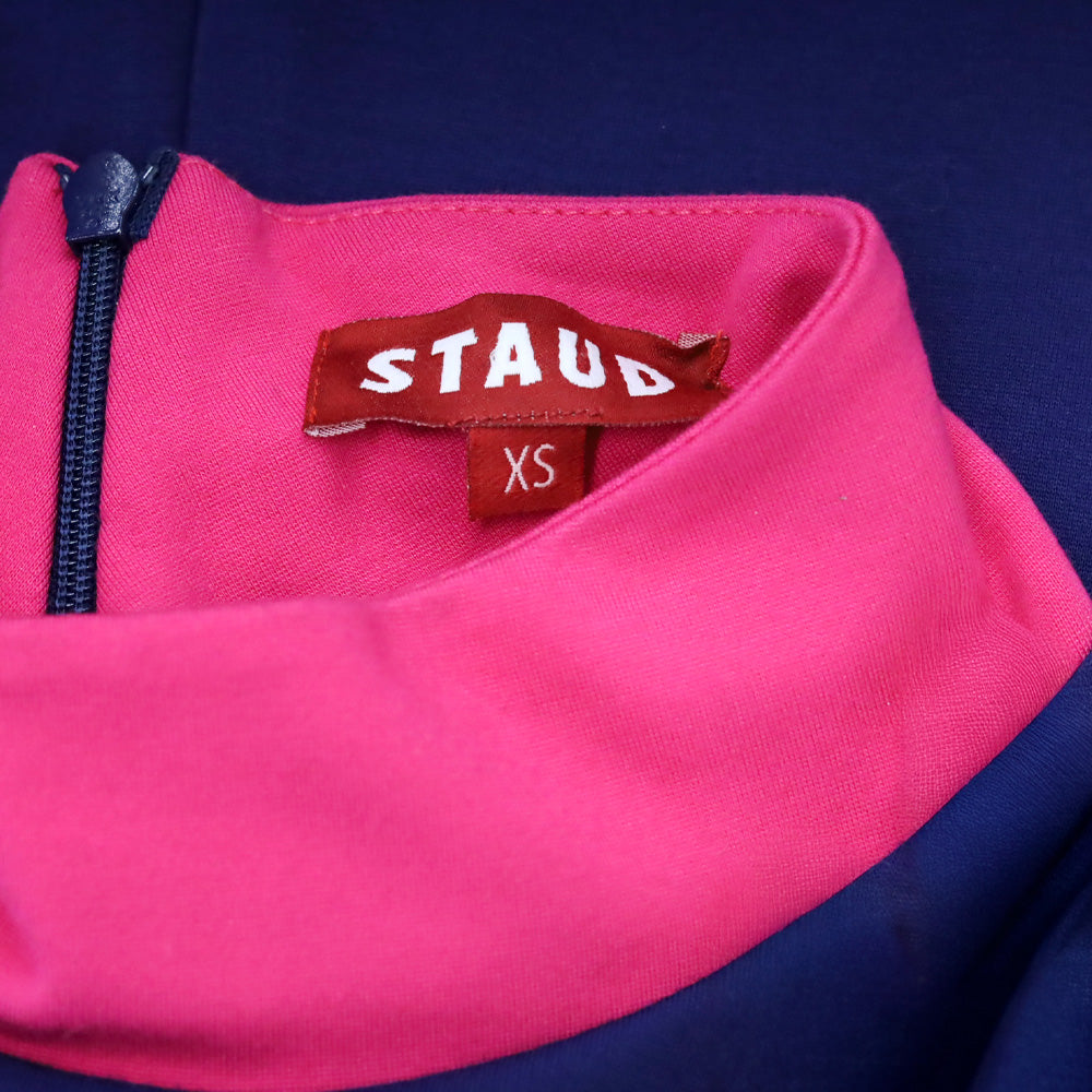 Staud Blue and Pink Colorblock Sleeveless Pete Tunic Top