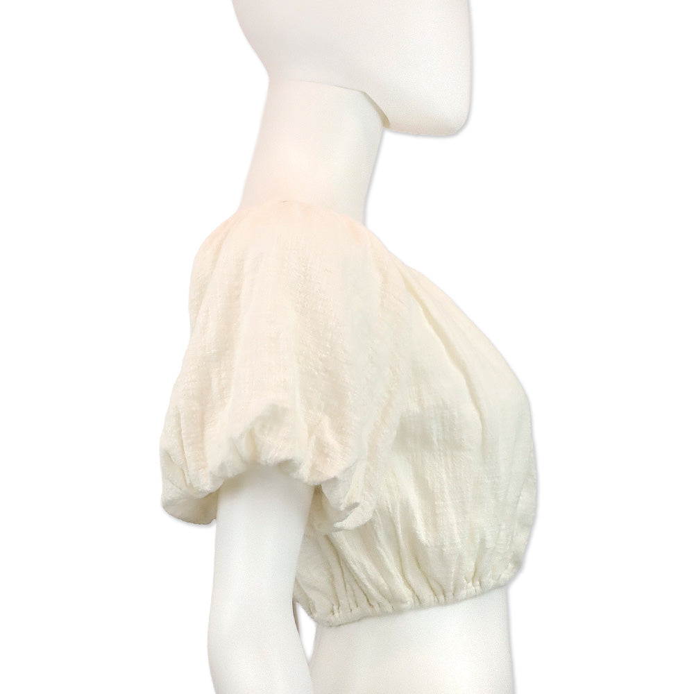 Staud Buttercream Cotton-Gauze Cropped Cayman Top