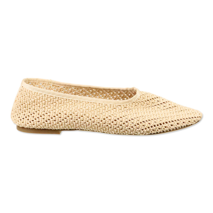 Staud Cream Crochet Alba Flat