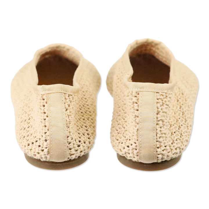 Staud Cream Crochet Alba Flat