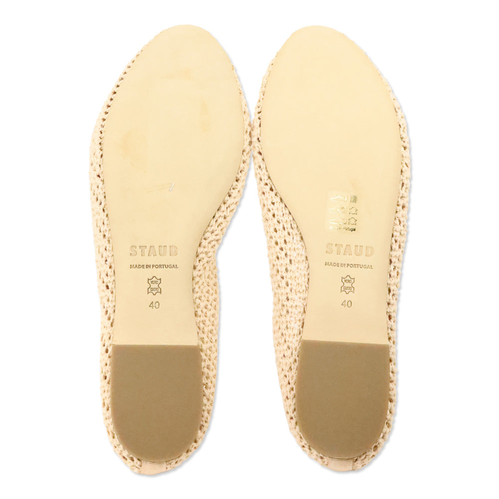 Staud Cream Crochet Alba Flat