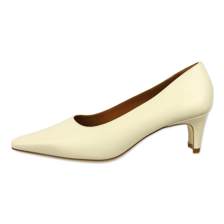 Staud Cream Leather Wally Pump