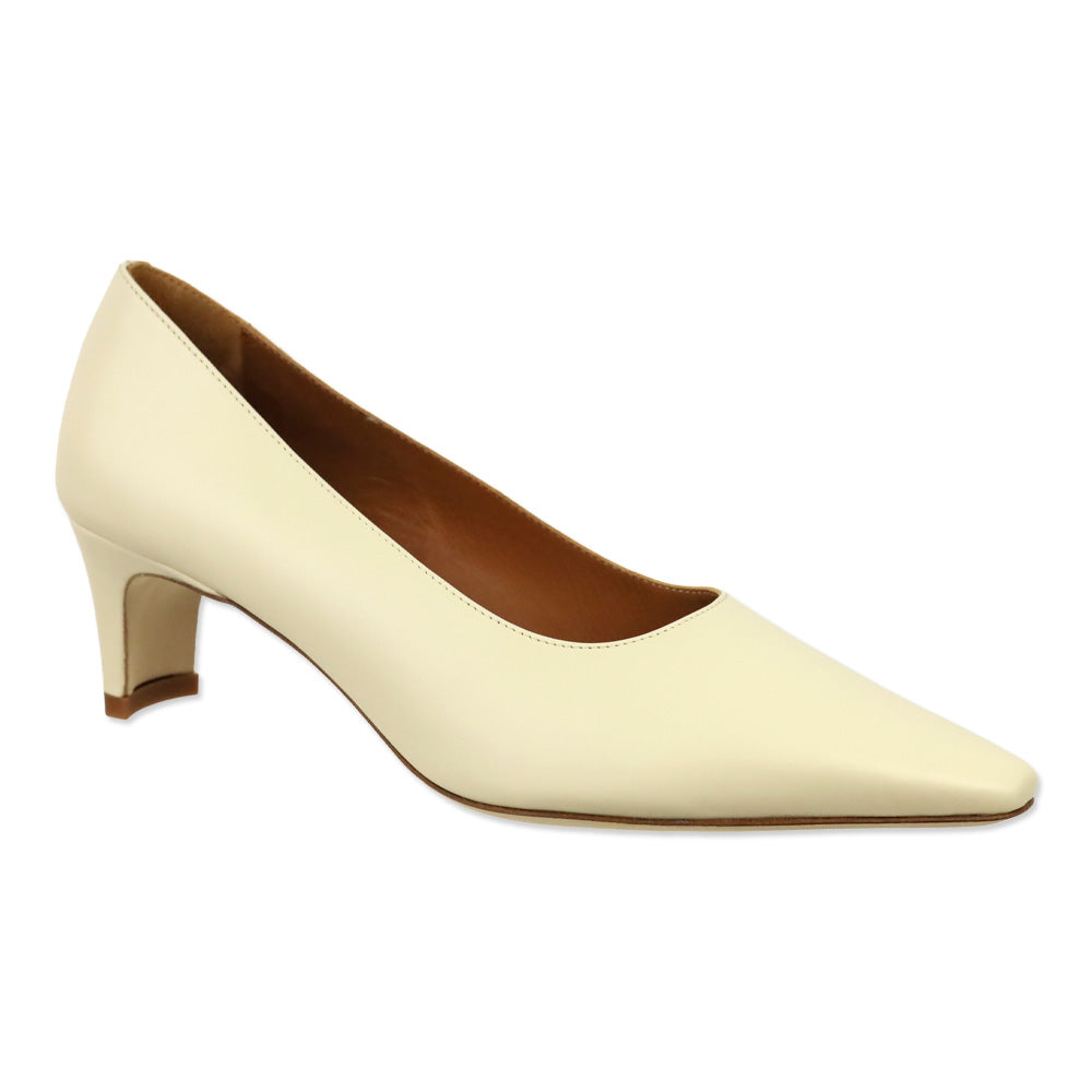 Staud Cream Leather Wally Pump