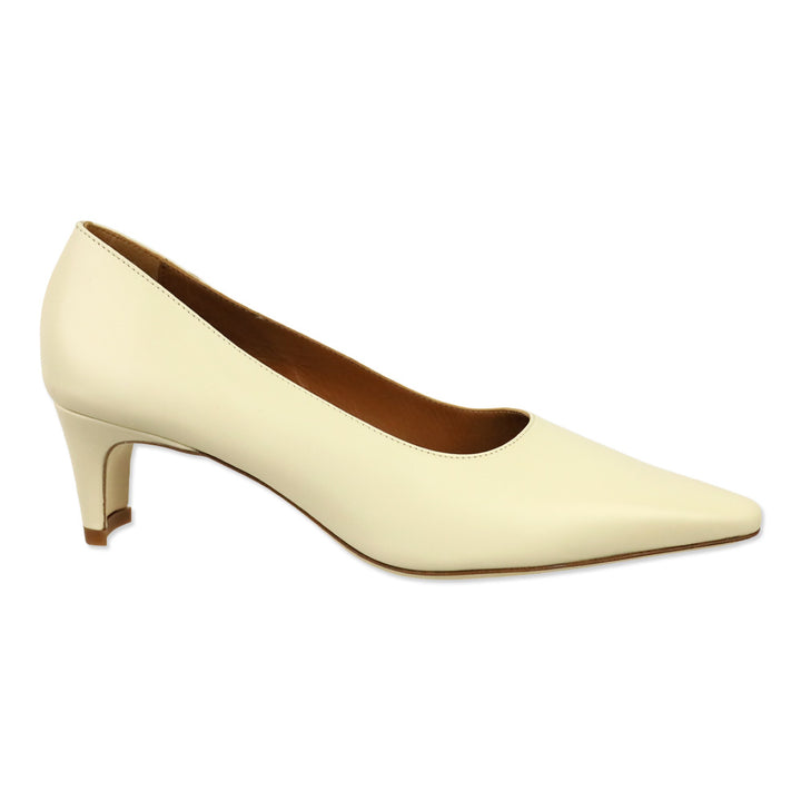 Staud Cream Leather Wally Pump