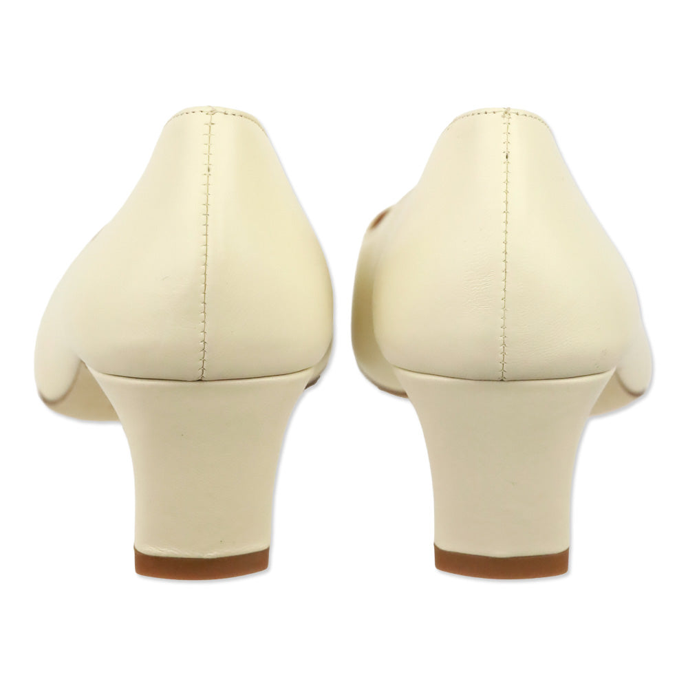 Staud Cream Leather Wally Pump