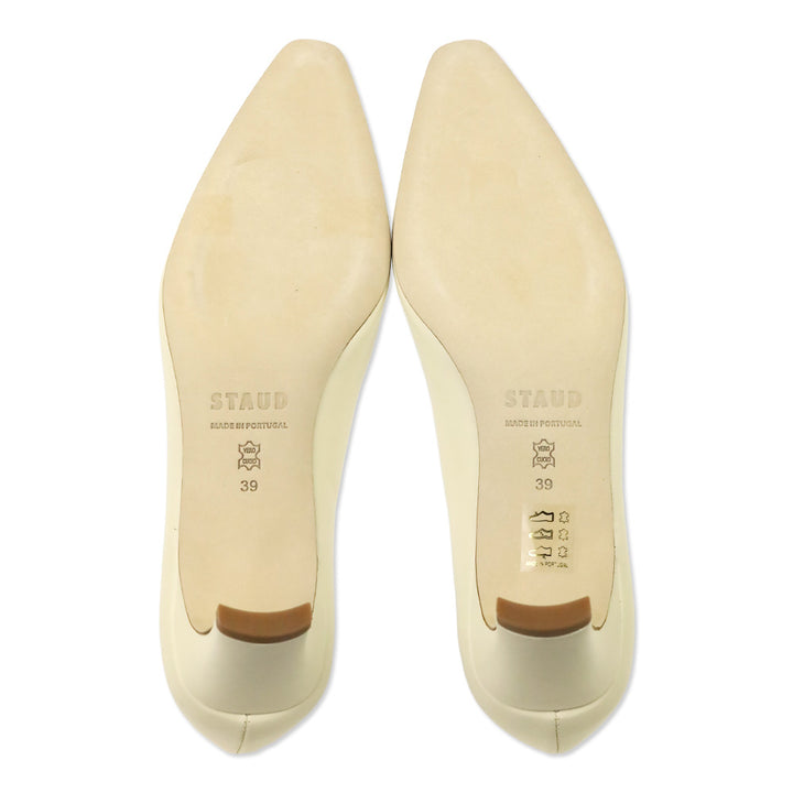 Staud Cream Leather Wally Pump