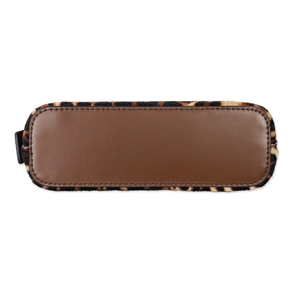 Staud Lady Leopard Cacao Calf Hair Grant Bag