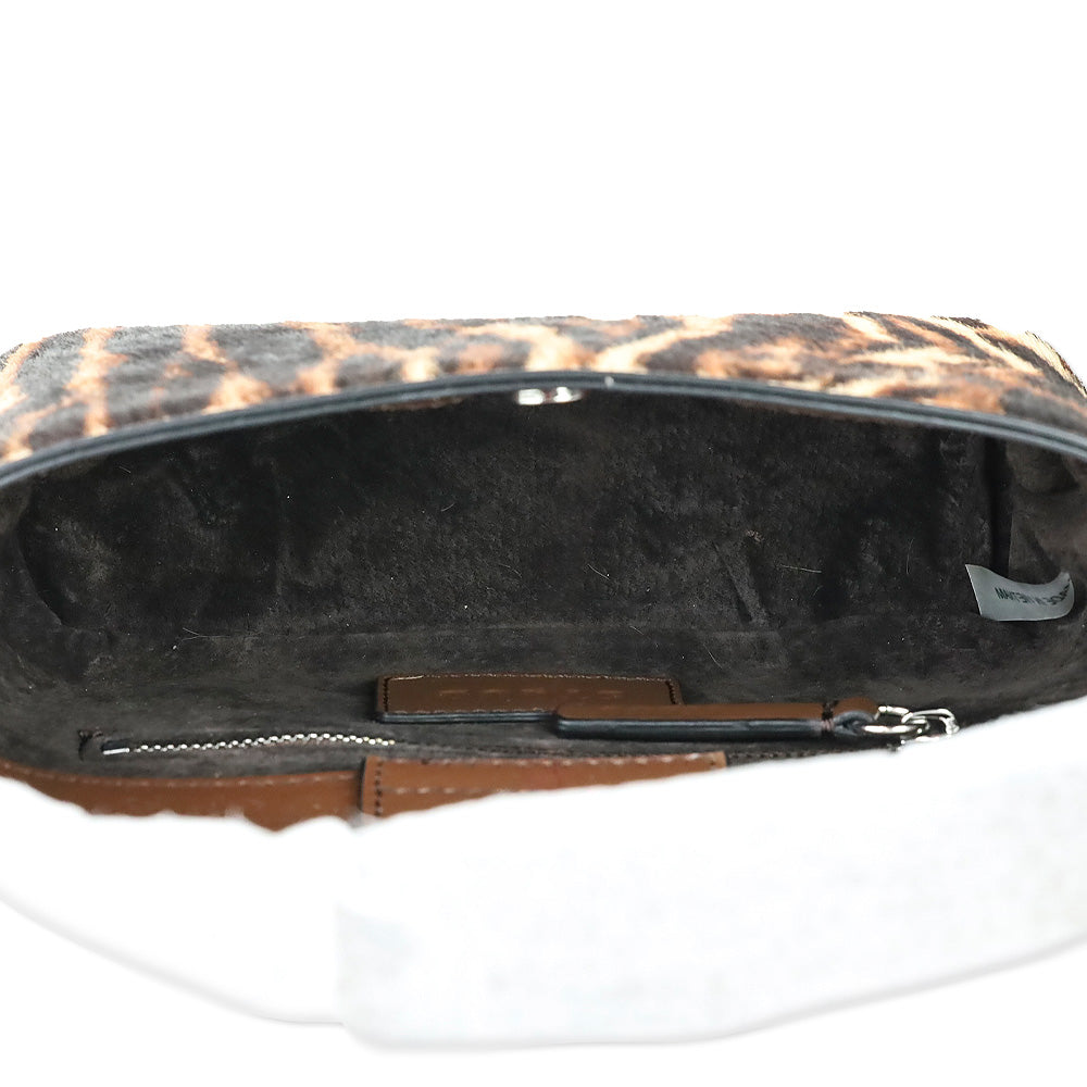 Staud Lady Leopard Cacao Calf Hair Grant Bag