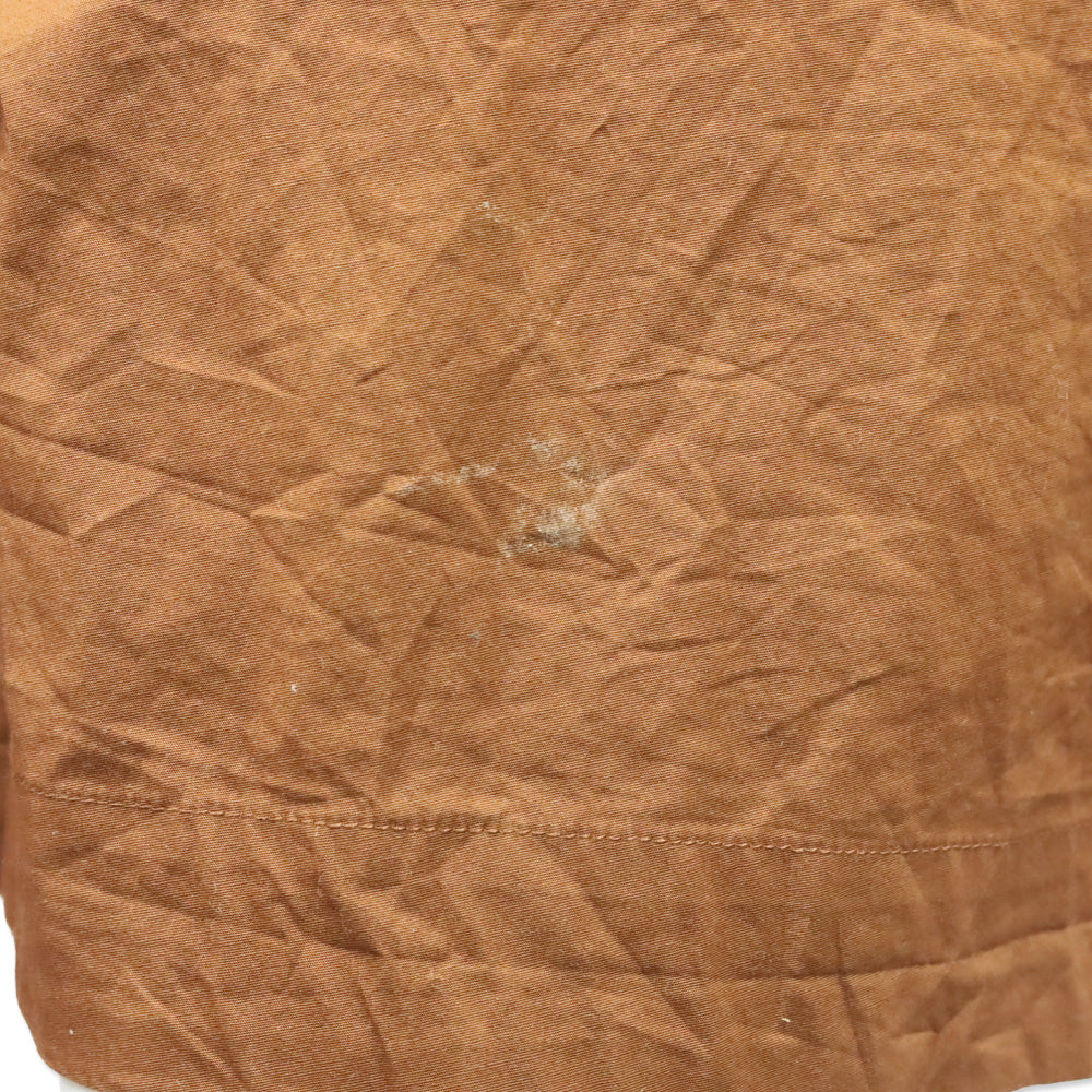 Staud Moana Brown Cotton-Poplin Halteneck Midi Dress