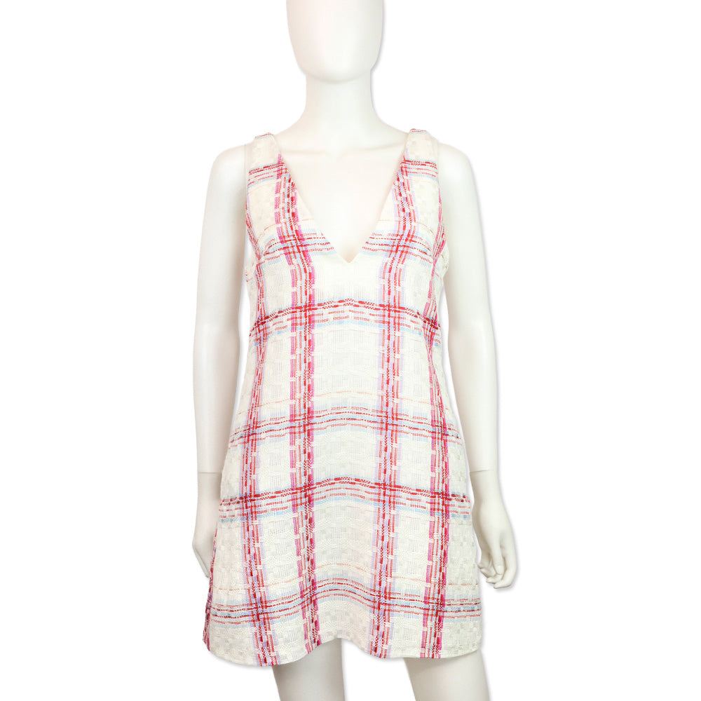 STAUD, Mini Zora Dress in Tea Towel, Size Small STAUD, Mini Zora Dress in Tea Towel, Size Small