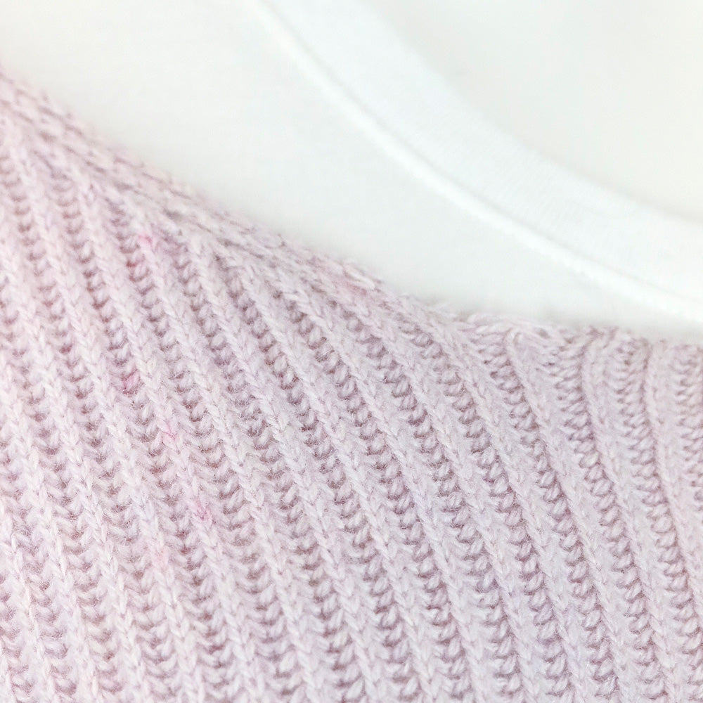 Stella McCarney Lilac Gathered Asymmetric Ribbed Cashmere and Wool-blend Sweater