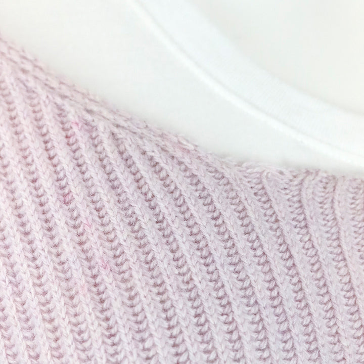 Stella McCarney Lilac Gathered Asymmetric Ribbed Cashmere and Wool-blend Sweater