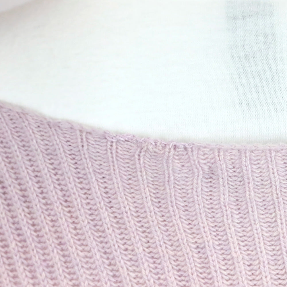 Stella McCarney Lilac Gathered Asymmetric Ribbed Cashmere and Wool-blend Sweater