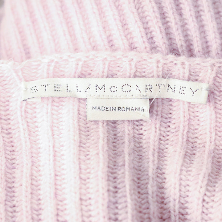 Stella McCarney Lilac Gathered Asymmetric Ribbed Cashmere and Wool-blend Sweater