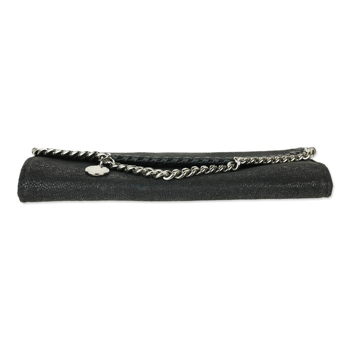 Stella McCartney Black Shaggy Suede Falabella Long Wallet