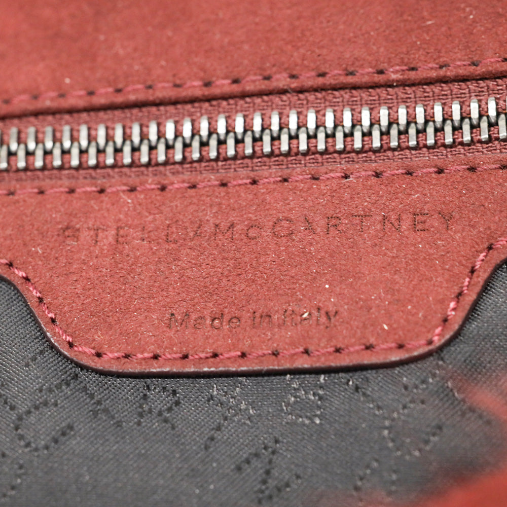 Stella McCartney Burgundy/Red Stripe Faux Fur Falabella Tote