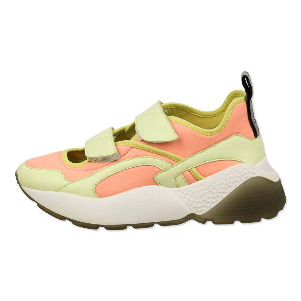 Stella McCartney Eclypse Yellow/White Velcro Fastening Chunky Platform Sneakers