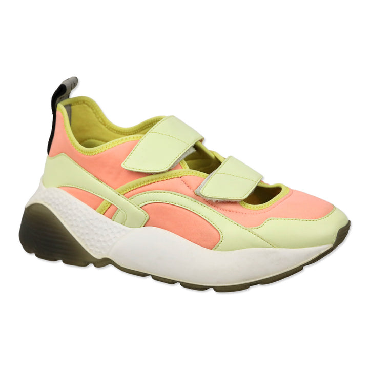 Stella McCartney Eclypse Yellow/White Velcro Fastening Chunky Platform Sneakers