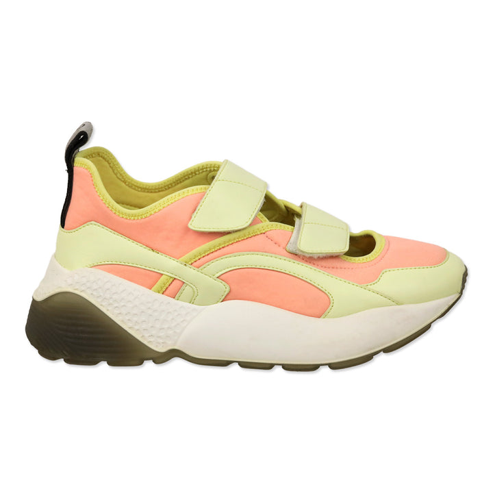 Stella McCartney Eclypse Yellow/White Velcro Fastening Chunky Platform Sneakers