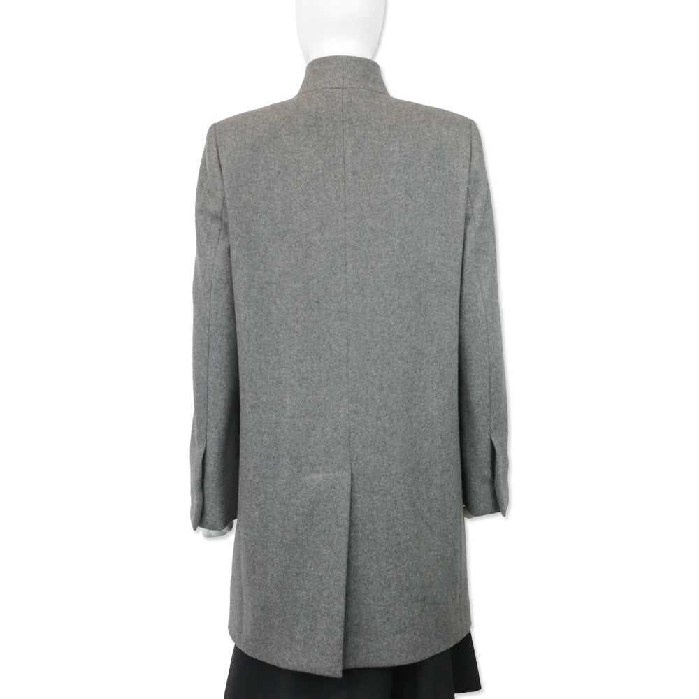 Stella McCartney Grey Wool Shawl Collar Overcoat