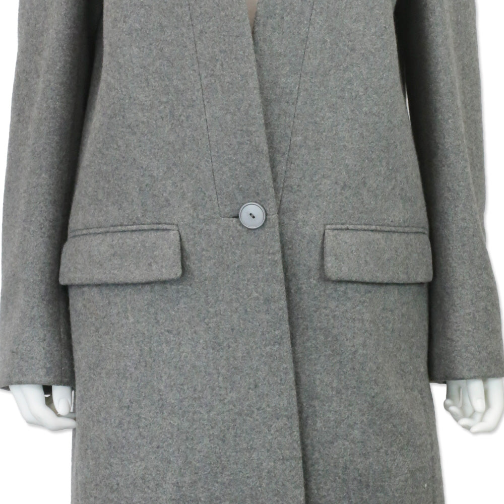 Stella McCartney Grey Wool Shawl Collar Overcoat