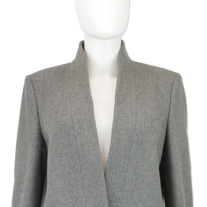 Stella McCartney Grey Wool Shawl Collar Overcoat