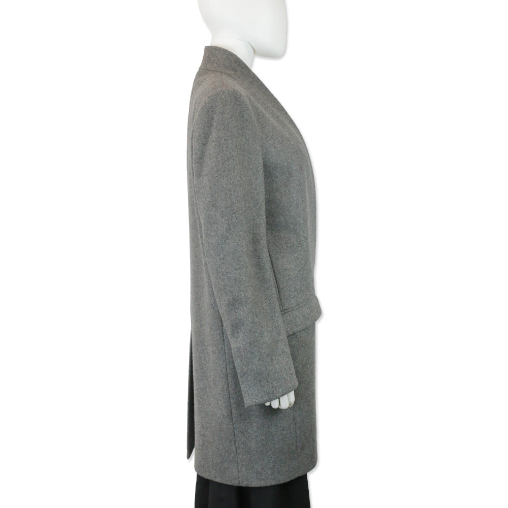 Stella McCartney Grey Wool Shawl Collar Overcoat