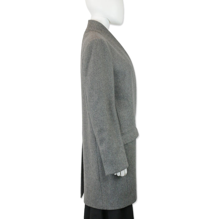 Stella McCartney Grey Wool Shawl Collar Overcoat