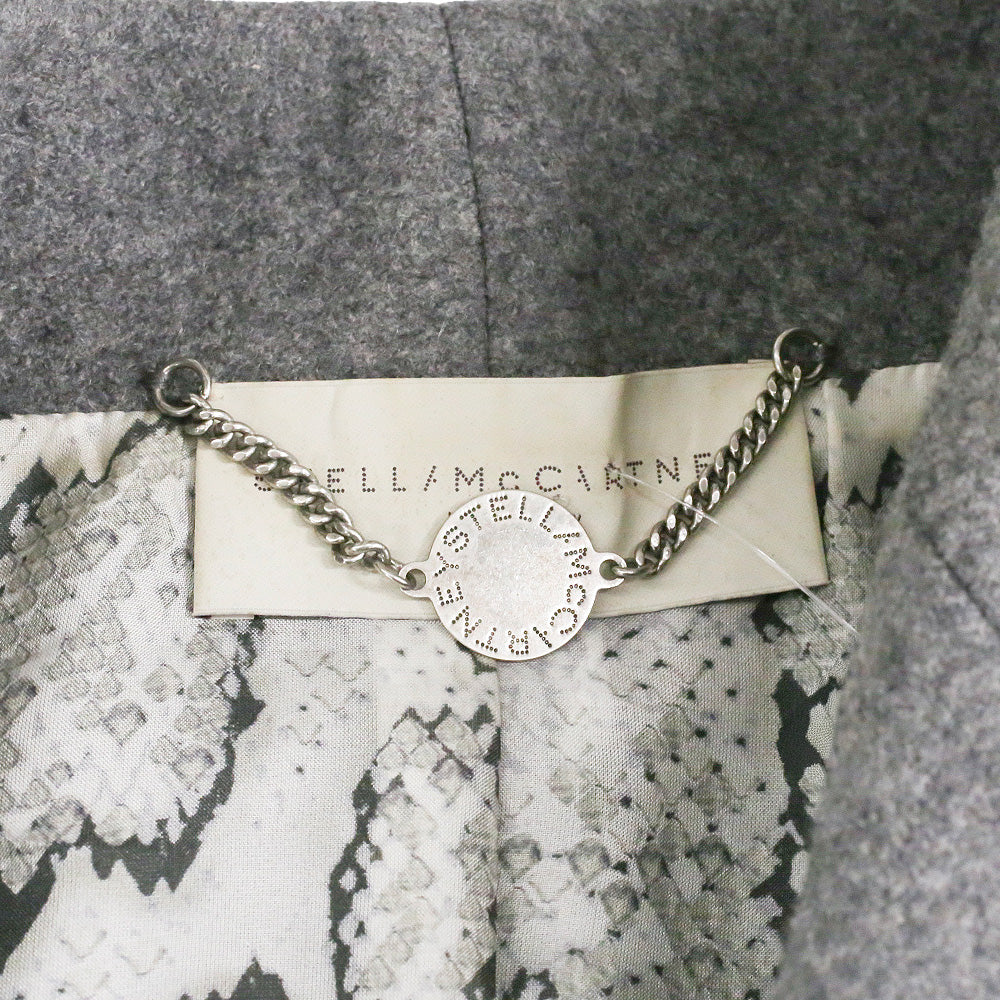 Stella McCartney Grey Wool Shawl Collar Overcoat