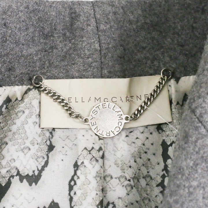 Stella McCartney Grey Wool Shawl Collar Overcoat