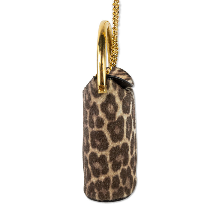 Stella McCartney Leopard Print Faux Calf Hair Bucket Bag