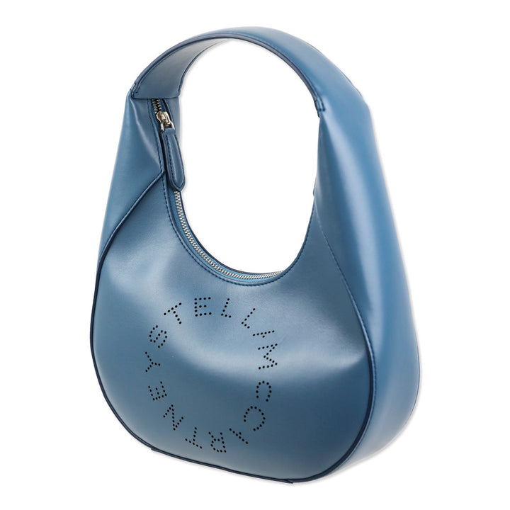 Stella McCartney Linea Blue Vegan Leather Logo Shoulder Bag
