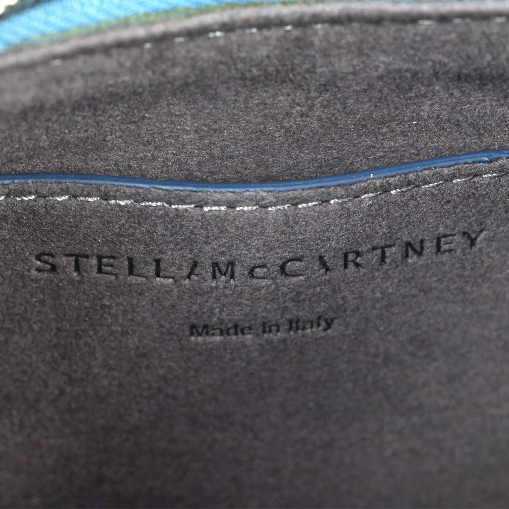 Stella McCartney Linea Blue Vegan Leather Logo Shoulder Bag
