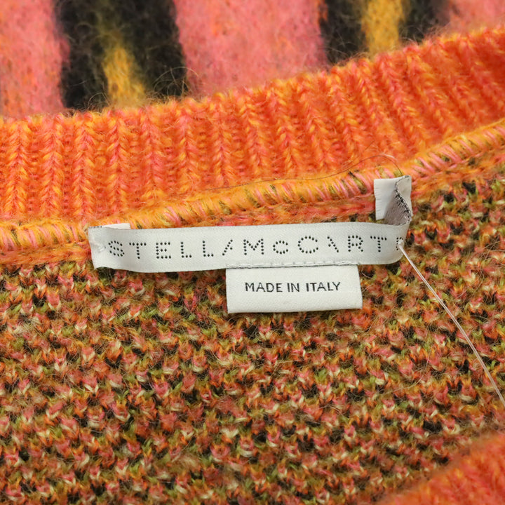 Stella McCartney Multicolor Neon Leopard Print Brushed Mohair Sweater