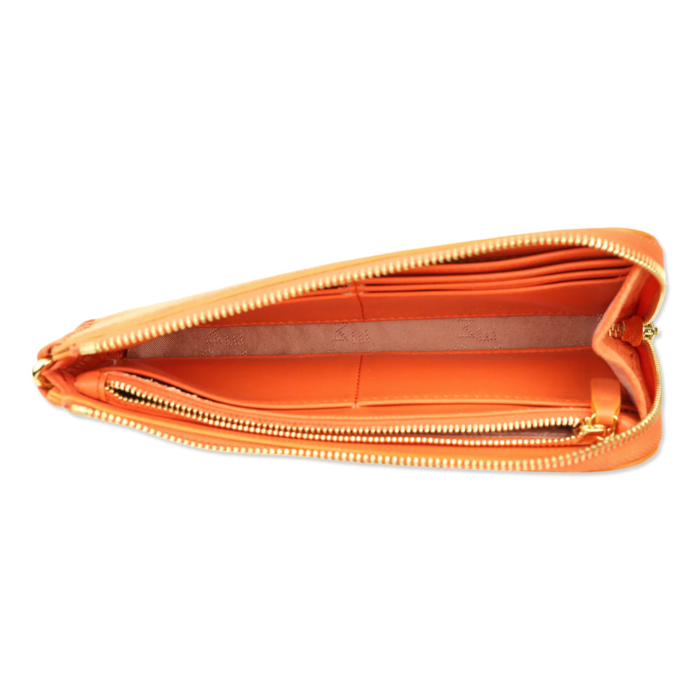 Stella McCartney Orange Falabella L-Zip Continental Wallet