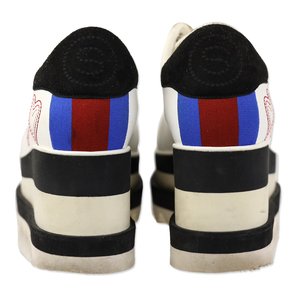 Stella McCartney Sneakelyse Vegan Leather Embroidered Hearts Platform Sneakers