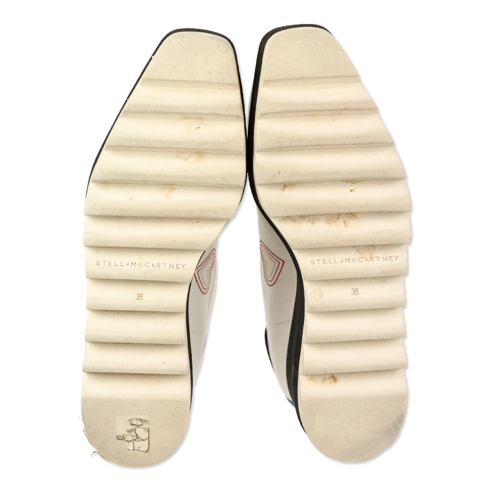 Stella McCartney Sneakelyse Vegan Leather Embroidered Hearts Platform Sneakers