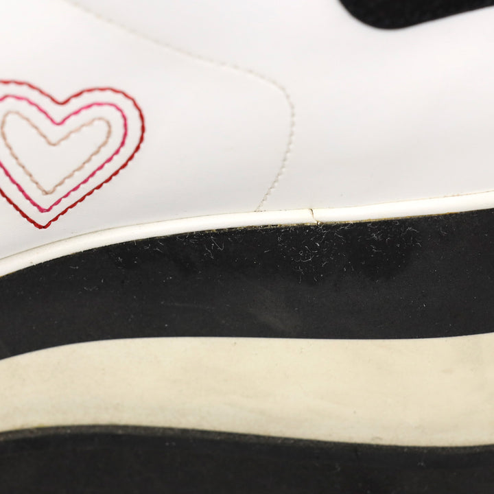 Stella McCartney Sneakelyse Vegan Leather Embroidered Hearts Platform Sneakers