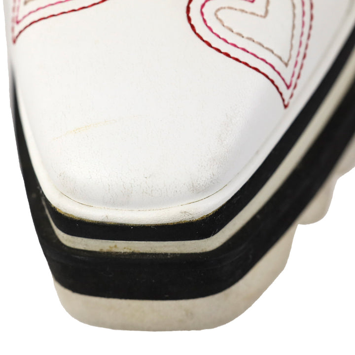 Stella McCartney Sneakelyse Vegan Leather Embroidered Hearts Platform Sneakers