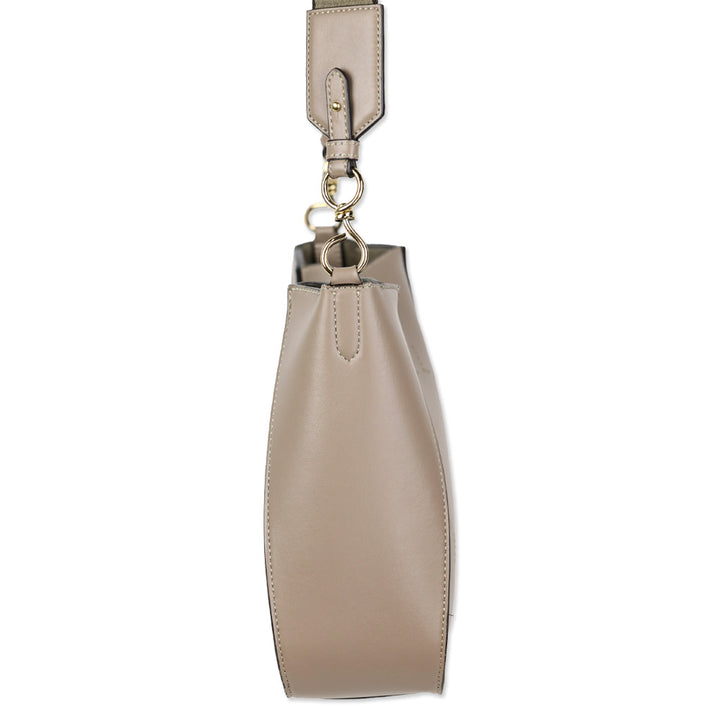 Stella McCartney Taupe Vegan Leather Logo Crossbody Bag