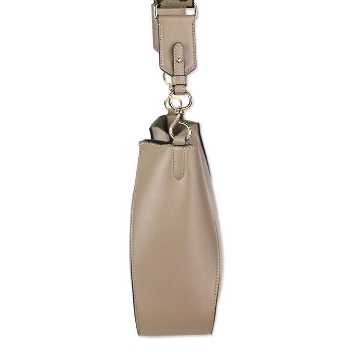 Stella McCartney Taupe Vegan Leather Logo Crossbody Bag