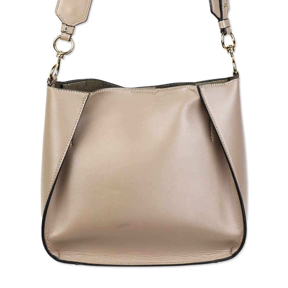 Stella McCartney Taupe Vegan Leather Logo Crossbody Bag