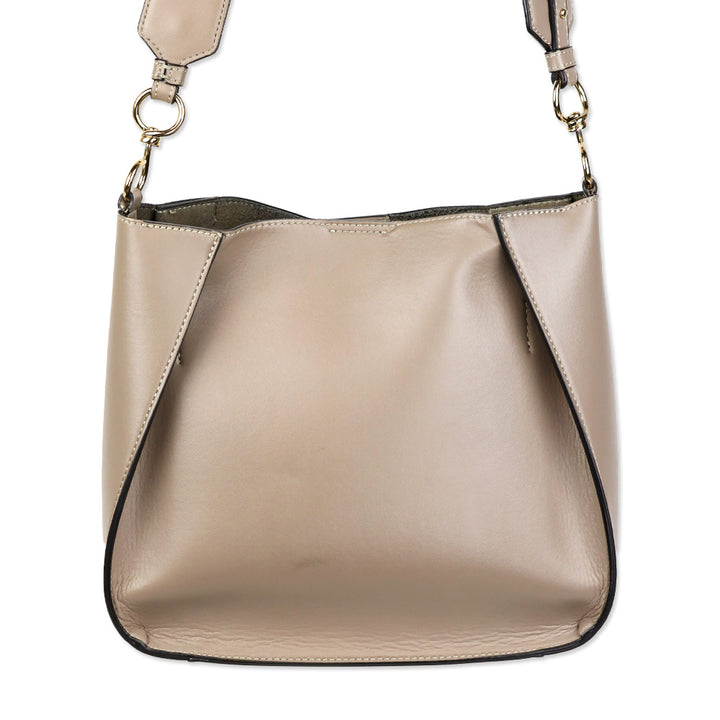 Stella McCartney Taupe Vegan Leather Logo Crossbody Bag