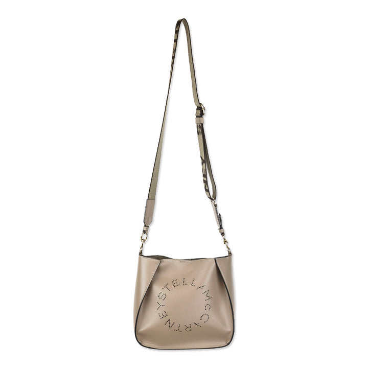 Stella McCartney Taupe Vegan Leather Logo Crossbody Bag