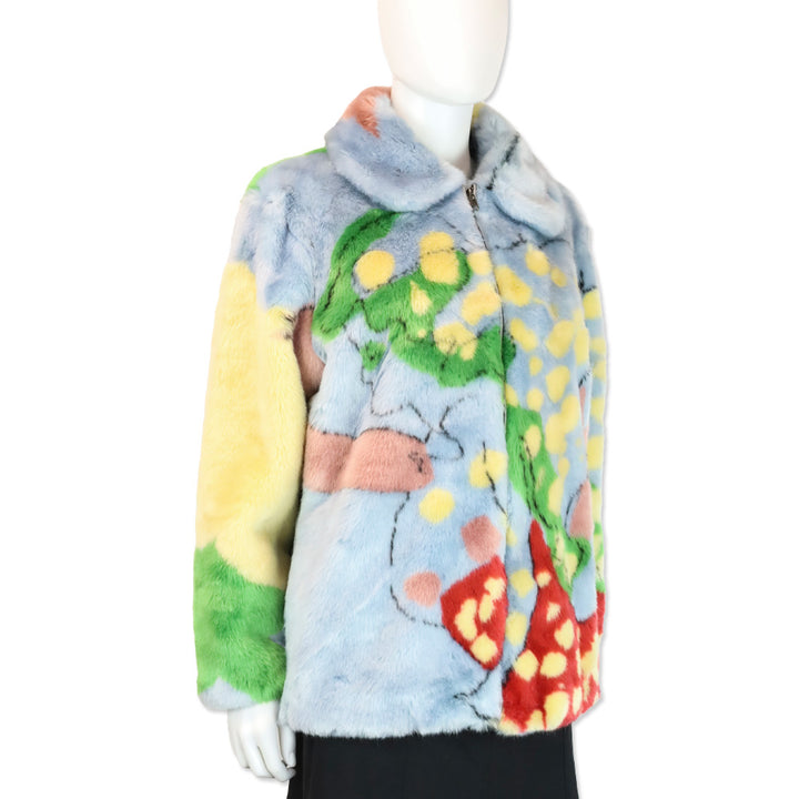 Stella McCartney x The Beatles Lucy in the Sky Print Faux-Fur Coat
