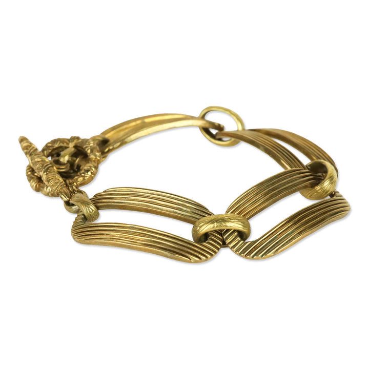 Stephen Dweck Ribbed Bronze Links Bracelet