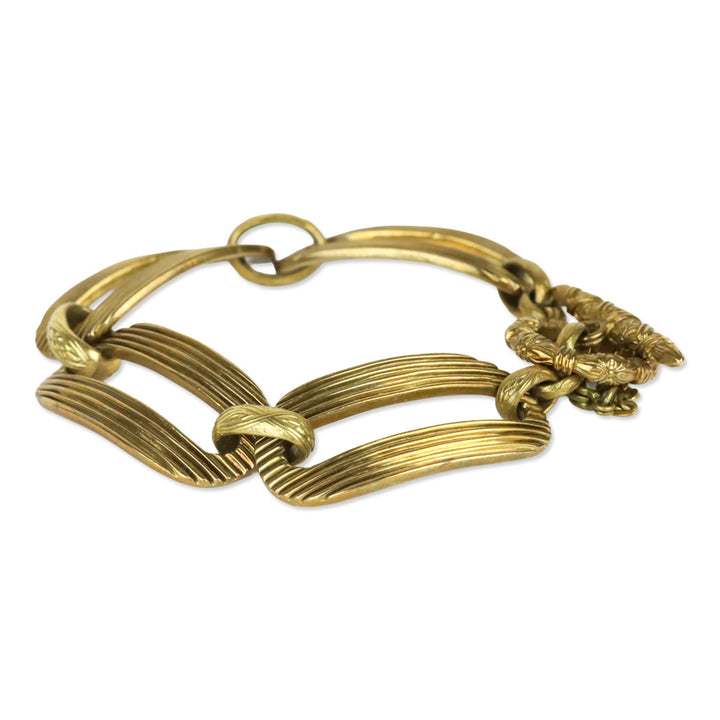 Stephen Dweck Ribbed Bronze Links Bracelet