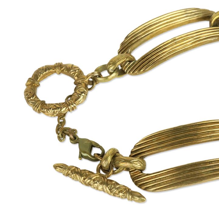 Stephen Dweck Ribbed Bronze Links Bracelet