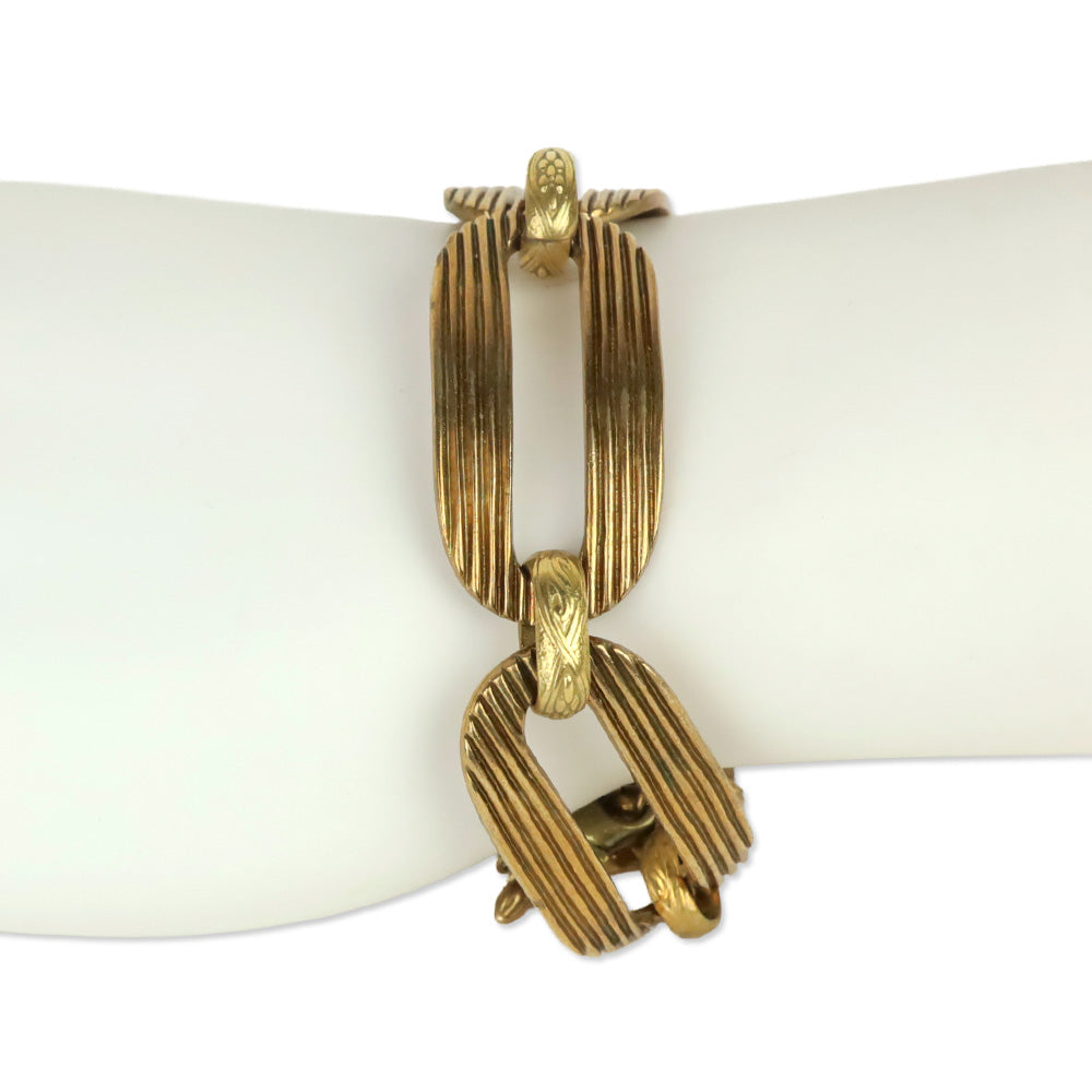 Stephen Dweck Ribbed Bronze Links Bracelet